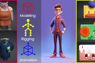 character modeling, rigging and animations