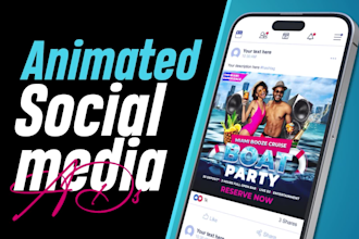 create social media animated ads, facebook post, instagram ads