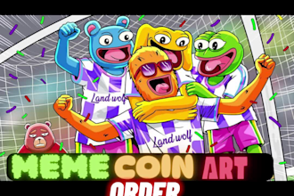 draw meme art cartoon character for funny crypto meme coin art, wojak, pepe art