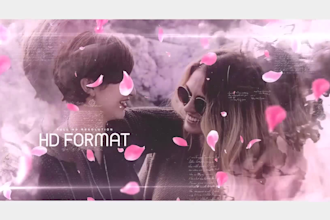 create petals romantic slide video editing