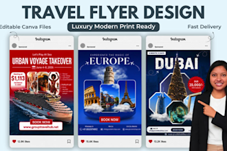 design a stunning travel flyer or tour brochure in canva that gets bookings