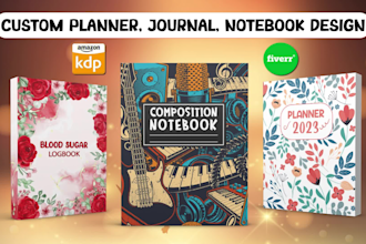 design kdp low content book cover for journal, planner, or logbook
