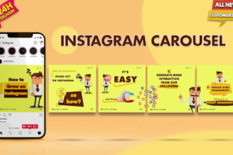 design attractive carousel posts and carousel infographics in 24hrs