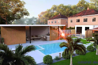 create modern landscape design, backyard and front yard