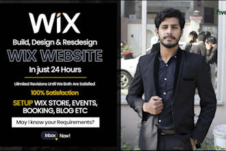 build wix website, design or redesign wix website and fix wix