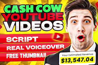create top 10 faceless videos, cash cow video editing for youtube channel