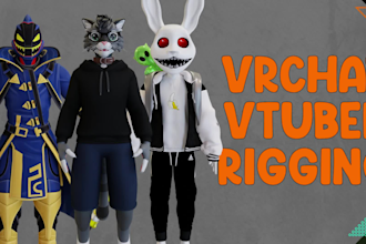 rig 3d character, model, vrchat avatar and 3d vtuber avatar