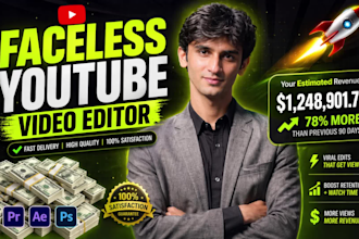 edit faceless content with after effects and  premiere in 24h