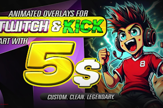 create your stream animated overlays for twitch, kick