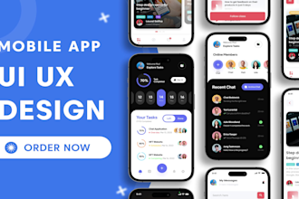do mobile app ui ux design and mobile app design in figma