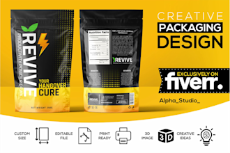 design stand up pouch box packaging design, label sticker