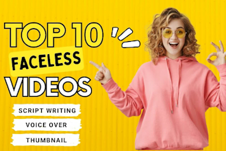 create top 10 faceless cash cow videos for youtube channel