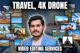 create professional youtube travel video, travel vlog, 4k drone cinematically