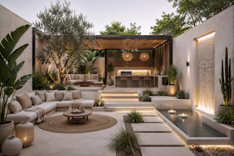 design 3d stunning exterior, landscape, facade, villa, backyard and front yard