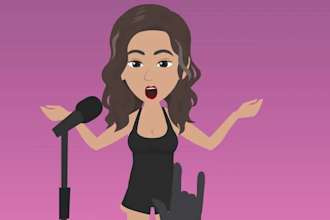 make custom 2d animated lyric video 2d cartoon animation 2d story 2d music video