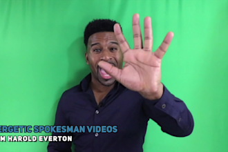 do an energetic green screen commercial