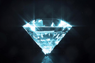 do 3 luxury diamond and gold logo intro animation