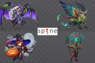 rig and animate 2d character or props in spine