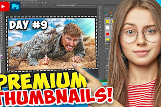 design amazing clickbait youtube thumbnail in 2 hours