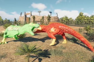 create epic dinosaur superheroes battle animation