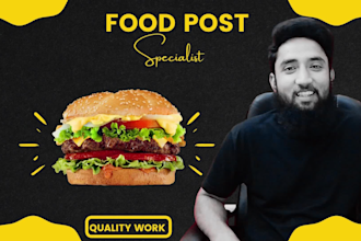 professionally design food posts, food banner, food flyer