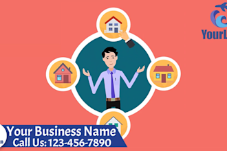 do real estate agent or broker 2d animated promo video