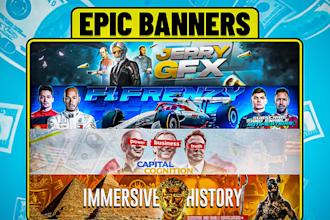 design an eye catching youtube banner and logo in 24 hours