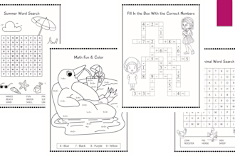 design activity books and work sheets for kids