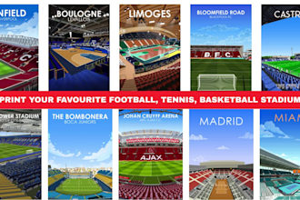 design sports poster, basketball tennis football stadium vector art illustration