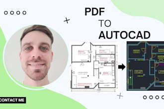make 2d autocad drawings from PDF or handmade  drawings