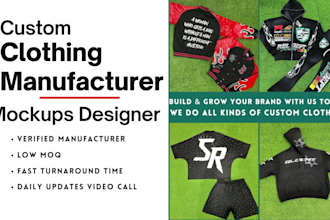 do custom clothing manufacturer and clothing mockup designer