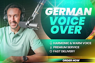 record a professional german voice over for your youtube channel