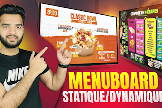 design digital screen menu board for restaurant