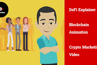 create a professional crypto or blockchain 2d animated explainer video