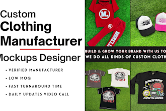 be your custom clothing manufacturer and supplier clothing mockup designer