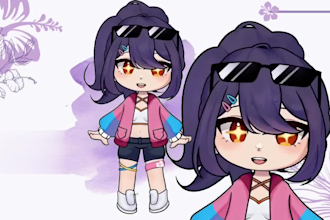 draw png tuber, chibi vtuber art, giftuber, pngtuber live2d model rigging, l2d