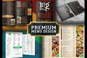design an editable restaurant menu, digital menu, price list