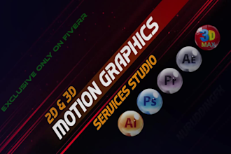 do motion graphics, 3d product animations, video editing