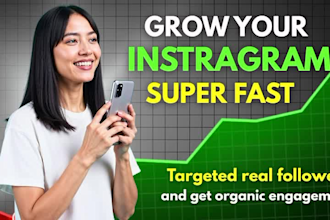 super fast organic instagram growth and  promotion expert  manager for marketing