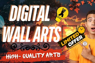 design custom digital wall art for home or office decor