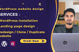 create wordpress website design using elementor pro