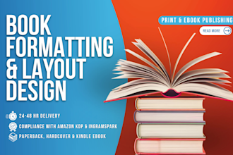 book formatting, interior layout design for KDP, ingramspark paperback and ebook