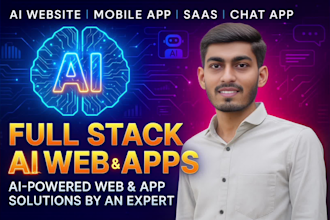 build ai websites, ai mobile apps, ai saas websites, ai chat app as ai expert