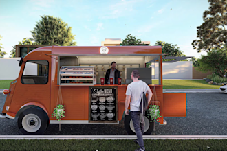 design and 3d render your citroen bus,caravan,rv,mobile shop,food truck