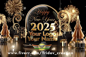 create the best happy new year 2025 video wish animation