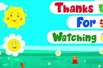 create kids youtube channel intro, outro, logo, banner
