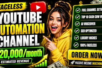 setup youtube automation channel and top 10 faceless cashcow videos editing