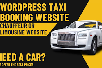 design chauffeur, limousine, taxi booking or car rental website