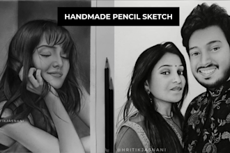 draw realistic handmade pencil sketch