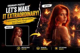 do professional photo manipulation, compositing, background change
